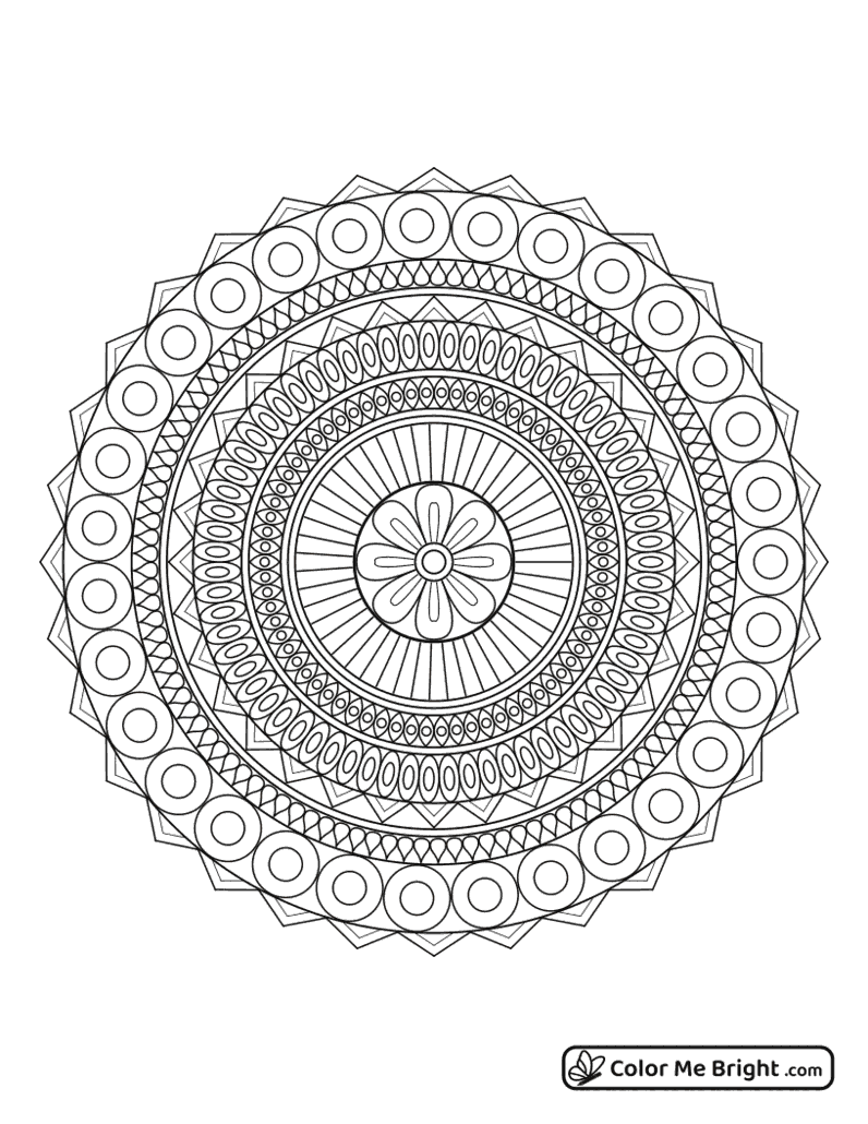 coloring page Intermediate mandala number 14