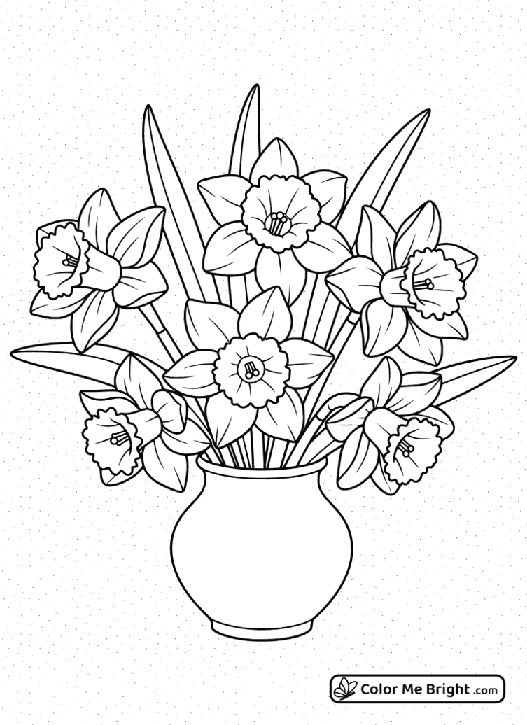 coloring page Endearing Daffodils
