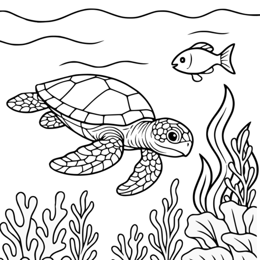 Turtle and algae underwater thumbnail