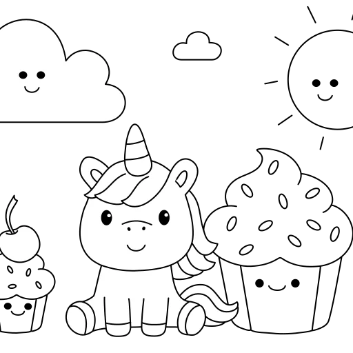 Unicorn with cupcakes thumbnail