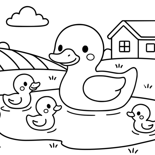 Three ducklings with mommy duck thumbnail